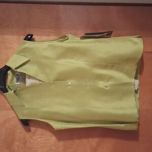 Robbie Bee Petite 10P 2PC Set Lime/ Floral 100% Natural Silk Vintage NWT